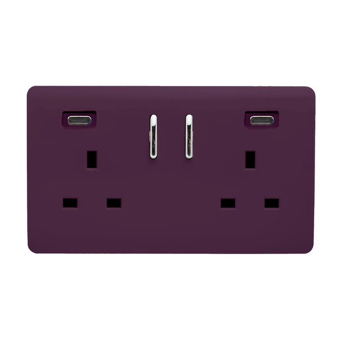 Double 2 USB-C Socket : 2 Gang MULTIPLE OPTIONS