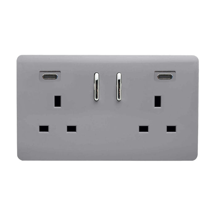 Double 2 USB-C Socket : 2 Gang MULTIPLE OPTIONS