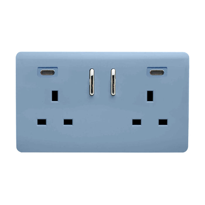 Double 2 USB-C Socket : 2 Gang MULTIPLE OPTIONS