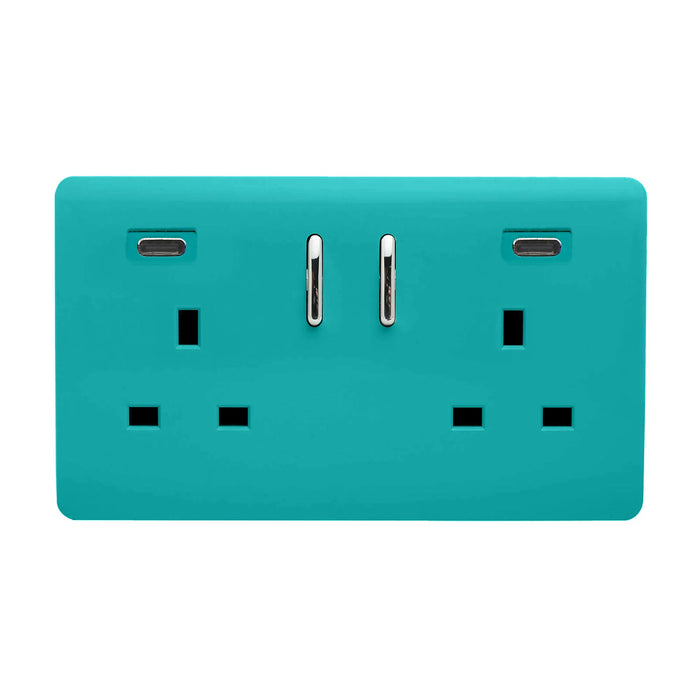 Double 2 USB-C Socket : 2 Gang MULTIPLE OPTIONS
