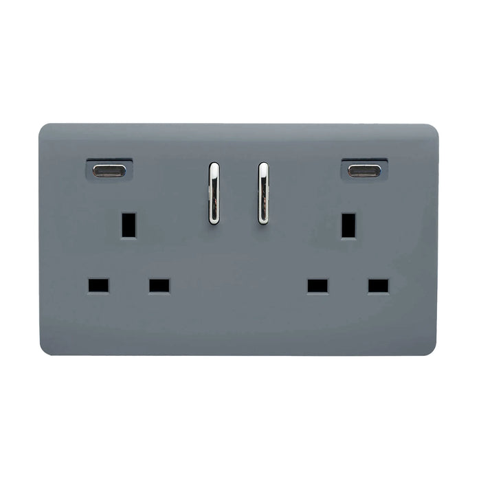 Double 2 USB-C Socket : 2 Gang MULTIPLE OPTIONS
