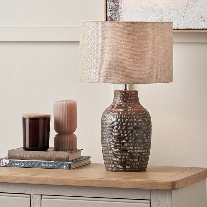 Roka Brown Tall Table Lamp