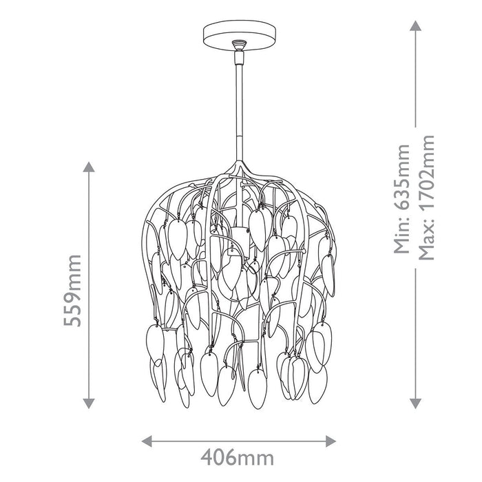 Calanis Green Glass Chandelier