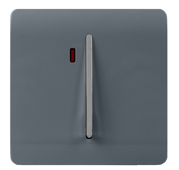 45A Double Pole Switch With Neon : 1 Gang