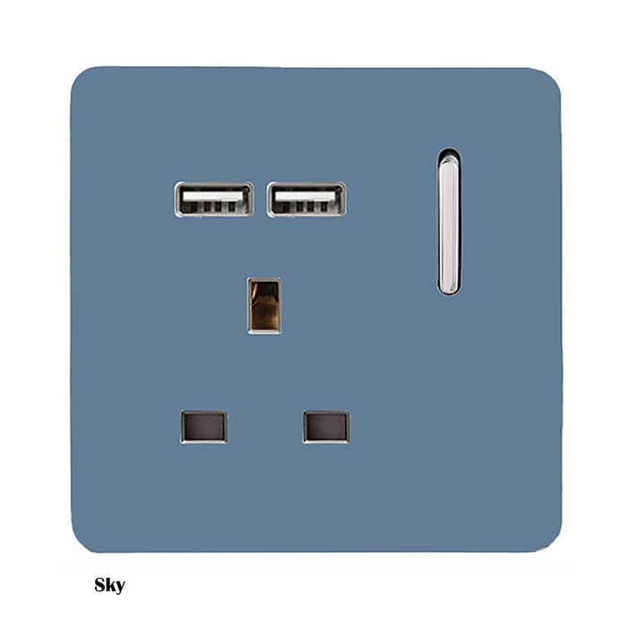 Single 2-USB Socket : 1 Gang