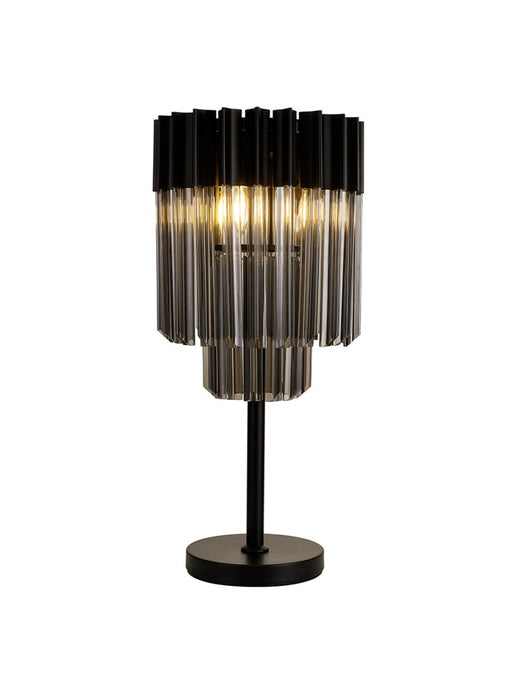 Belize Table Lamp - Smoked Glass - Exclusive Lighting Ltd