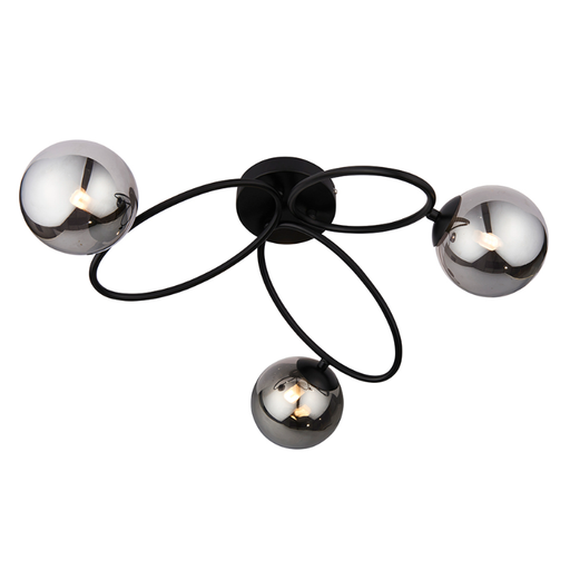 Burford Smoked Semi Flush - Exclusive Lighting Ltd