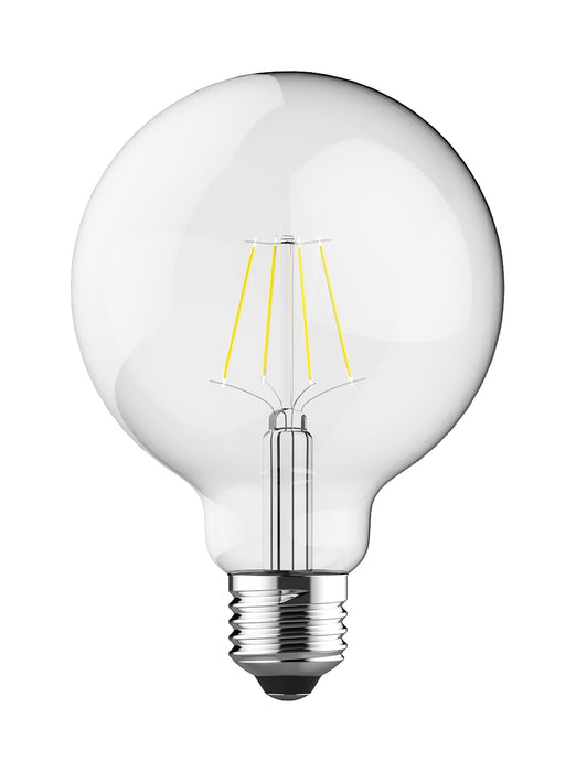 LED E27 6.5w Globe Clear Cool White - Exclusive Lighting Ltd