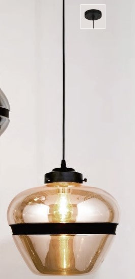 Rialto Amber Pendant - Exclusive Lighting Ltd