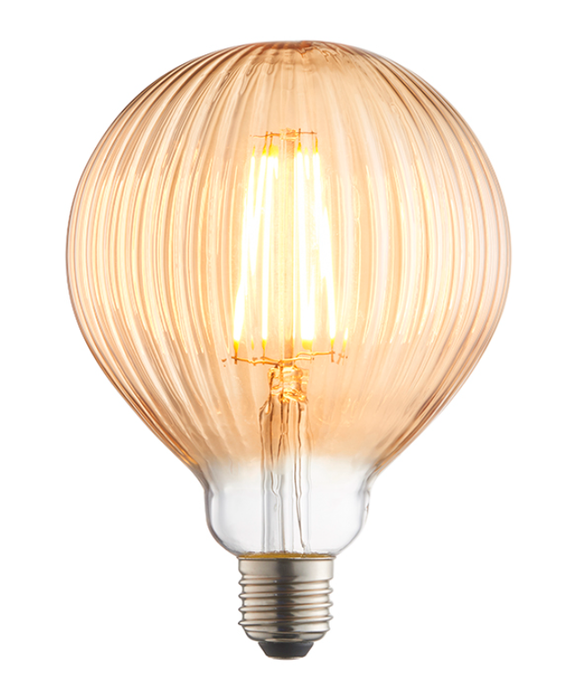 LED E27 4w Ribbed Globe - Exclusive Lighting Ltd